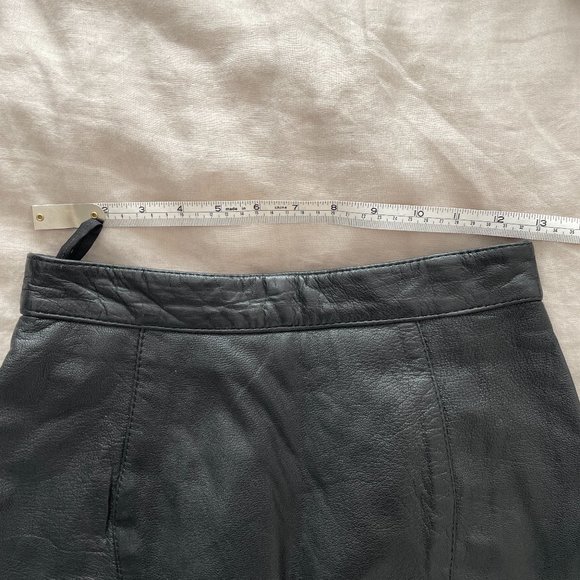Vintage High Waisted Leather Skirt - Picture 2 of 9